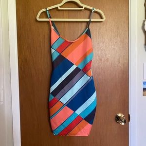 Bodycon geometrical mini dress